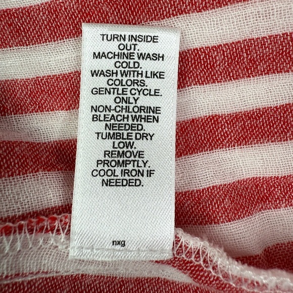 Cato Red and White Striped Button Down Shirt Button Front Size Large - Picture 5 of 10